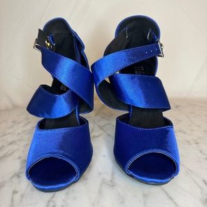Blue Ballroom Dance Shoes Latin Salsa Dancing Shoes for Women